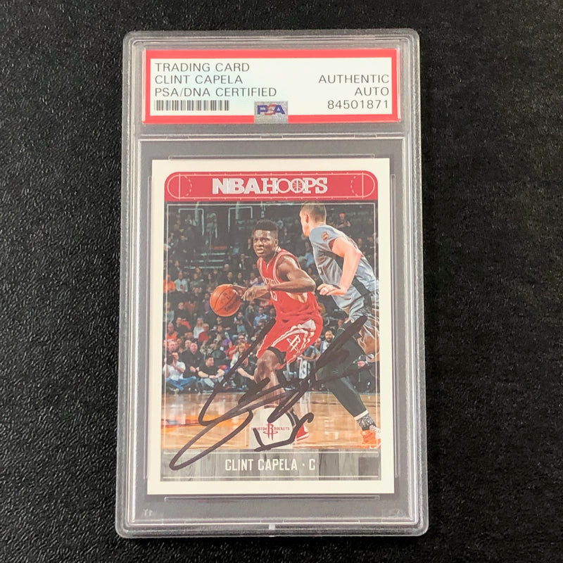 2017-18 NBA Hoops #189 Clint Capela Signed Card AUTO PSA/DNA Slabbed Rockets