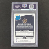 2018-19 Donruss Rated Rookie Michael Porter Jr. Signed AUTO PSA Slabbed RC Nuggets
