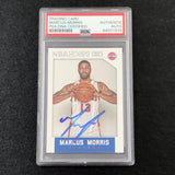 2015-16 NBA Hoops #104 Marcus Morris Signed Card AUTO PSA Slabbed Pistons