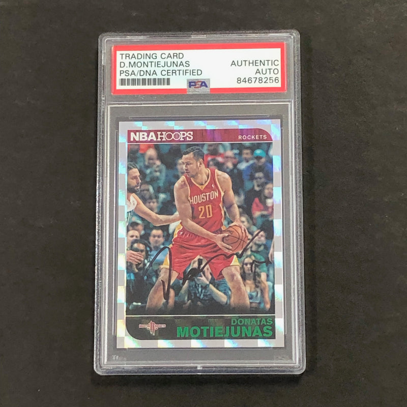 2014-15 Panini Hoops #124 Donatas Motiejunas Signed Card AUTO PSA Slabbed Rockets