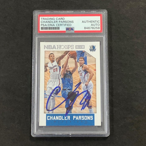 2015-16 NBA Hoops #107 Chandler Parsons Signed Card AUTO PSA/DNA Slabbed Mavericks