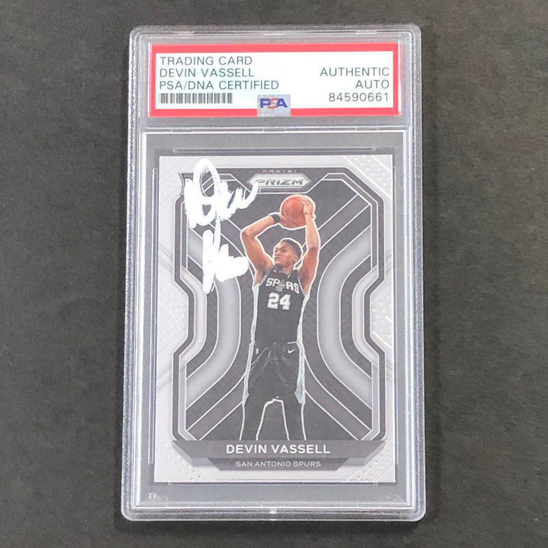 2020-21 Panini Prizm #252 Devin Vassell Signed Card AUTO PSA/DNA Slabbed RC Spurs