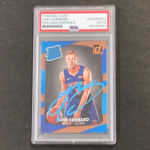 2017-18 Donruss Rated Rookie #189 Luke Kennard Signed Rookie Card AUTO PSA Slabbed RC Pistons
