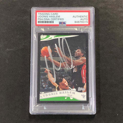 2005 Topps #125 Udonis Haslem Signed Card AUTO PSA Slabbed Heat