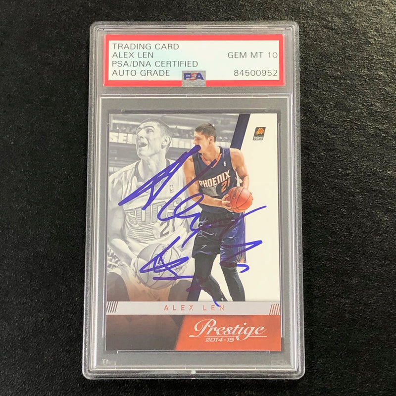 2014-15 Panini Prestige #24 ALEX LEN Signed Card AUTO 10 PSA Slabbed Suns