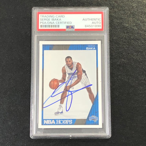 2016-17 NBA Hoops #134 Serge Ibaka Signed Card AUTO PSA Slabbed Magic