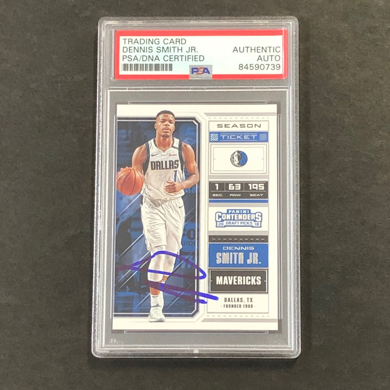 2018-19 Contenders Draft Picks #12 Dennis Smith Jr. Signed Card AUTO PSA Slabbed Mavericks