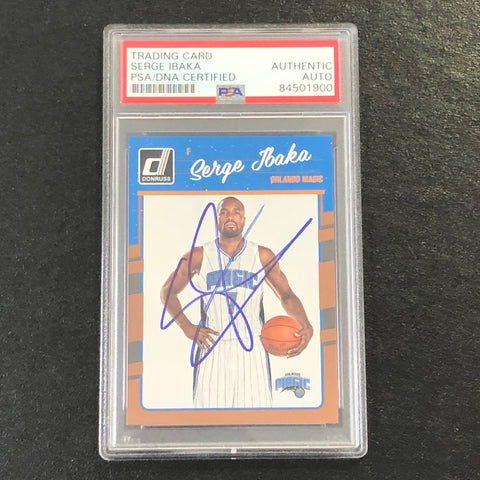 2016-17 Donruss Basketball #67 Serge Ibaka Signed Card AUTO PSA Slabbed Magic