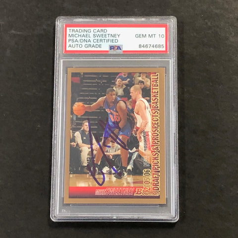 2005-06 Bowman Draft Picks and Prospects #77 Michael Sweetney Signed Card AUTO PSA Slabbed Knicks