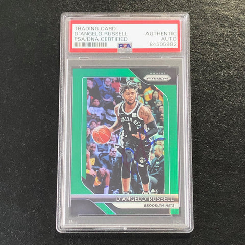 2018-19 Panini Prizm Green #248 D'Angelo Russell Signed Card AUTO PSA Slabbed Nets