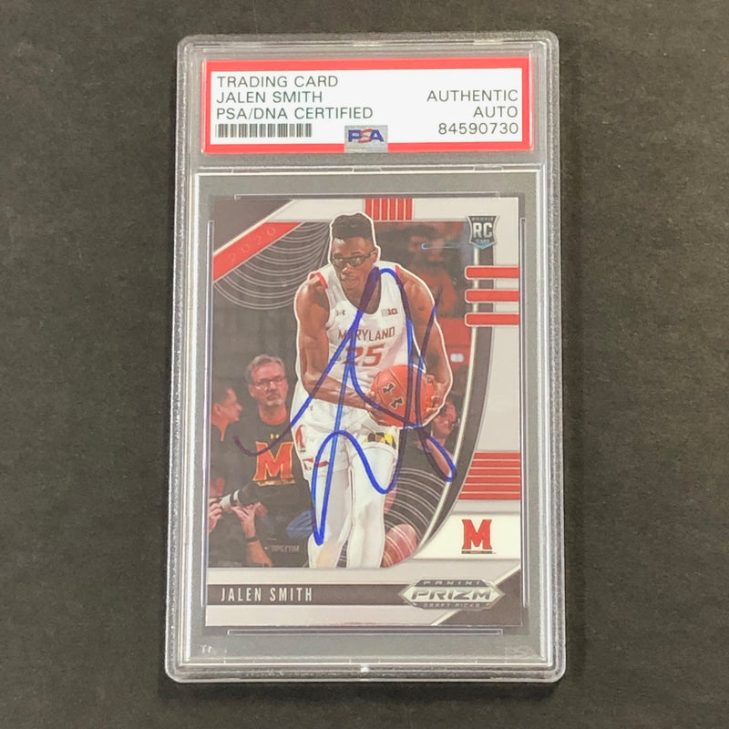 2020-21 Panini Prizm Draft Picks #30 Jalen Smith Signed Card AUTO PSA Slabbed RC Maryland