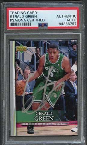 2007-08 Upper Deck First Edition #86 Gerald Green Signed Card AUTO PSA Slabbed Celtics