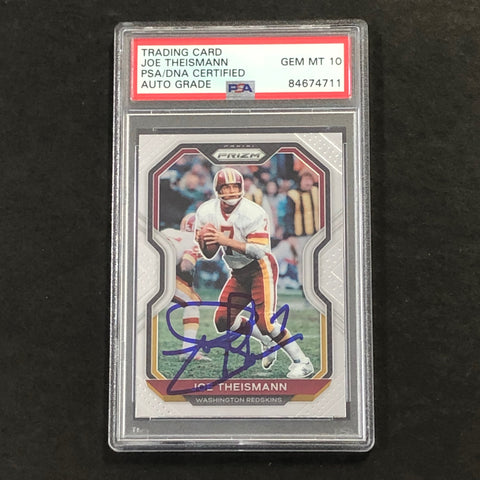 2020 Panini Prizm #185 Joe Theismann Signed Card AUTO 10 PSA slabbed Washington