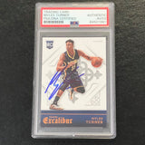 2015-16 Panini Excalibur #166 Myles Turner Signed Card AUTO PSA Slabbed RC Pacers
