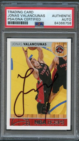 2013-14 NBA Hoops #161 Jonas Valanciunas Signed Card AUTO PSA Slabbed Toronto Raptors