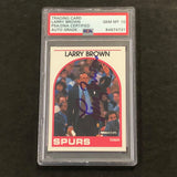 1969 NBA Hoops #102 Larry Brown Signed Card AUTO 10 PSA Slabbed Spurs
