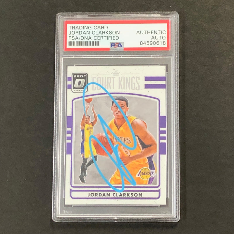 2016-17 Donruss Optic Court Kings #36 Jordan Clarkson Signed Card AUTO PSA Slabbed Lakers