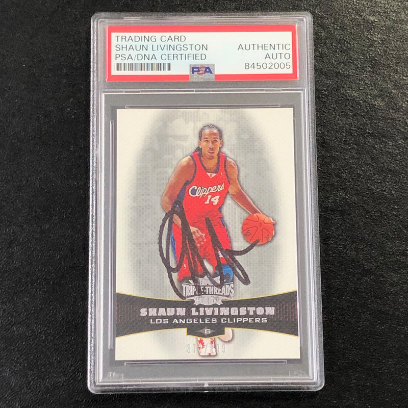 2006-07 Topps Triple Threads #75 Shaun Livingston Signed Card AUTO PSA Slabbed Clippers