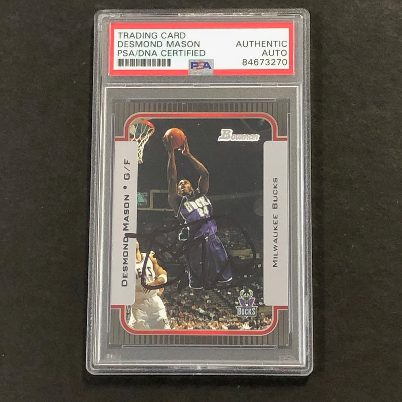 2003-04 Bowman Rookies and Stars #14 Desmond Mason Signed Card Auto PSA/DNA Slabbed Bucks