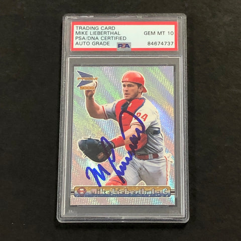 2000 Prizm #111 Mike Lieberthal Signed Card PSA Slabbed Auto 10 Phillies