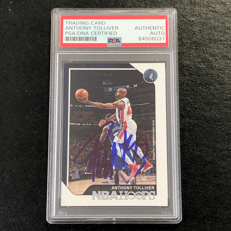2018-19 NBA Hoops #104 Anthony Tolliver Signed Card AUTO PSA Slabbed Timberwolves