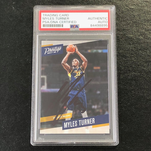 2017-18 Panini Prestige #92 Myles Turner Signed Card AUTO PSA Slabbed Pacers