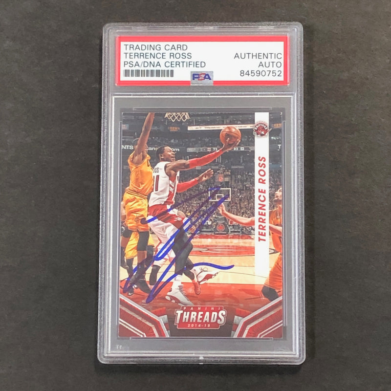 2014-15 Panini Threads #177 Terrence Ross Signed Card AUTO PSA Slabbed Raptors