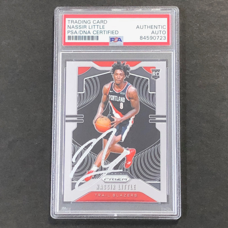 2019 Panini Prizm #269 Nassir Little Signed Rookie Card AUTO PSA Slabbed RC Blazers