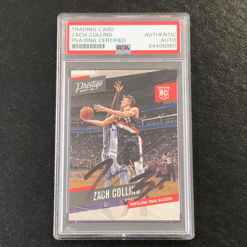 2017-18 Panini Prestige #160 Zach Collins Signed Rookie Card AUTO PSA Slabbed RC Blazers