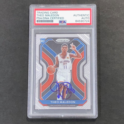 2020-21 Panini Prizm #289 Theo Maledon Signed Card AUTO PSA Slabbed RC Thunder