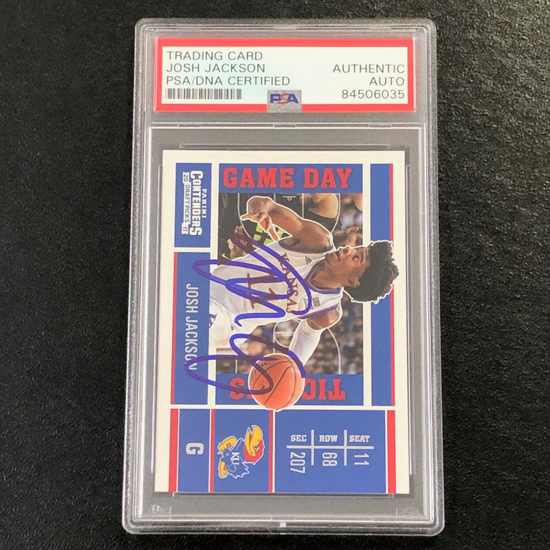 2017-18 Contenders Draft Picks Game Day #3 Josh Jackson Signed Card AUTO PSA Slabbed Kansas
