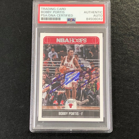 2017-18 NBA Hoops #24 Bobby Portis Signed Card AUTO PSA Slabbed Bulls