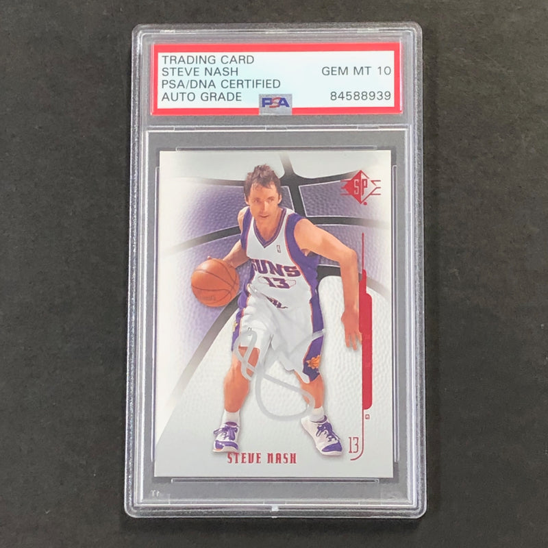 2008-09 SP Authentic #75 Steve Nash Signed Card Auto 10 PSA Slabbed Suns