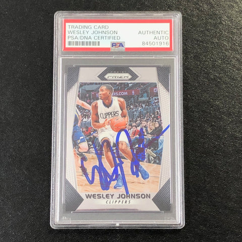 2017-18 Panini Prizm #213 Wesley Johnson Signed Card Autographed PSA Slabbed Clippers