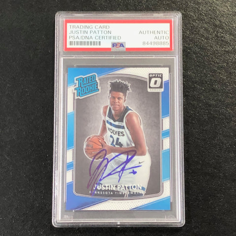 2017-18 Donruss Optic #185 Justin Patton AUTO card PSA Autographed Signed RC Timberwolves