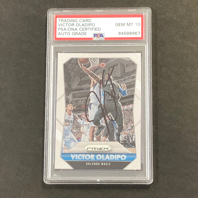 2015-16 Panini Prizm #206 Victor Oladipo Signed Card AUTO 10 PSA/DNA Slabbed Magic