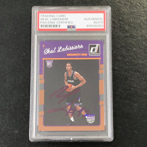 2016-17 Panini Donruss #172 Skal Labissiere Signed Card AUTO PSA Slabbed RC Kings