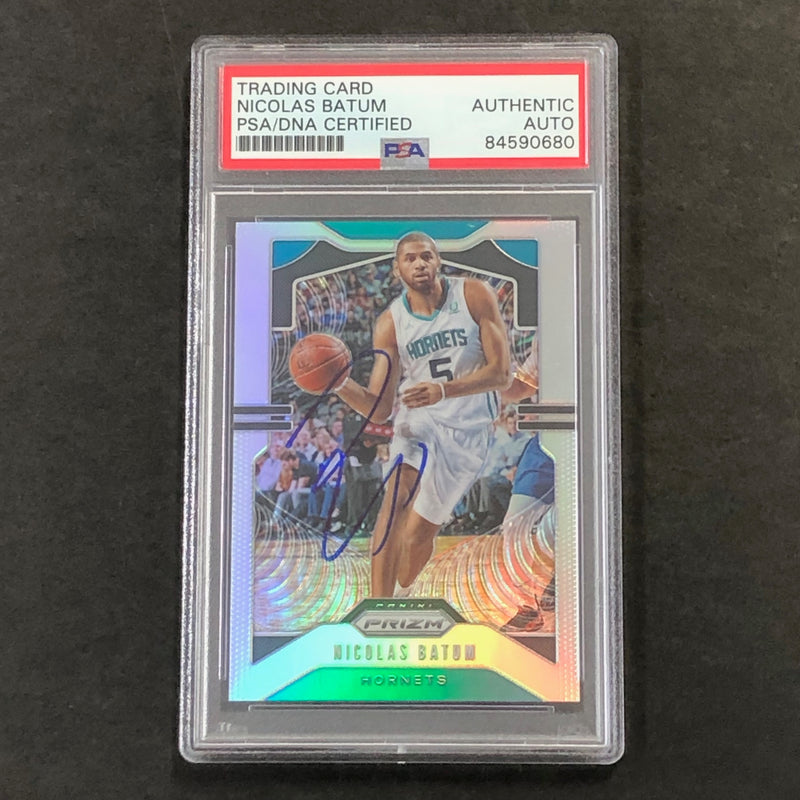 2019-20 Panini Prizm Silver #57 Nicolas Batum Signed Card AUTO PSA Slabbed Hornets