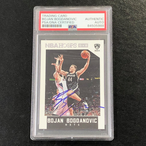 2015-16 NBA Hoops #245 Bojan Bogdanovic Signed Card AUTO PSA Slabbed Nets