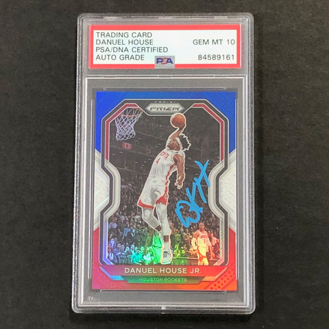 2020-21 Panini Prizm Red White and Blue #80 DANUEL HOUSE Signed Card AUTO 10 PSA Slabbed Rockets