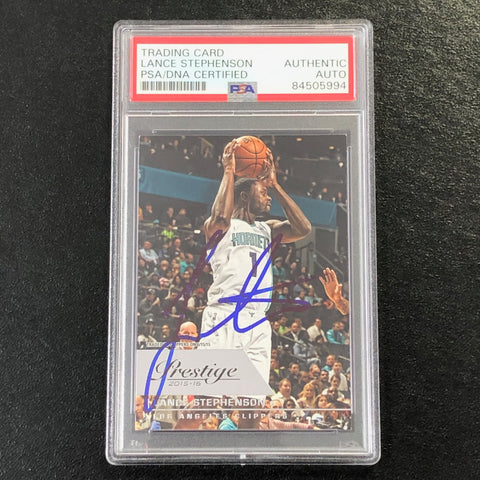 2015-16 Panini Prestige #165 Lance Stephenson Signed Card AUTO PSA Slabbed Hornets