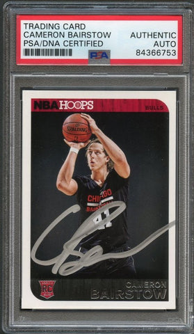 2014-15 NBA Hoops #298 Cameron Bairstow Signed Rookie Card AUTO PSA Slabbed RC Bulls