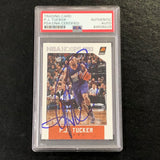 2015-16 NBA Hoops #256 P.J. Tucker Signed Card AUTO PSA Slabbed Suns