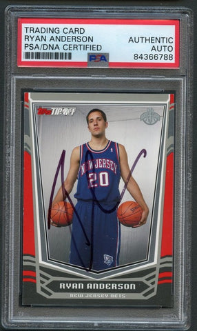 2008-09 Topps Tip-Off #131 Ryan Anderson Signed Card AUTO PSA Slabbed Rookie RC