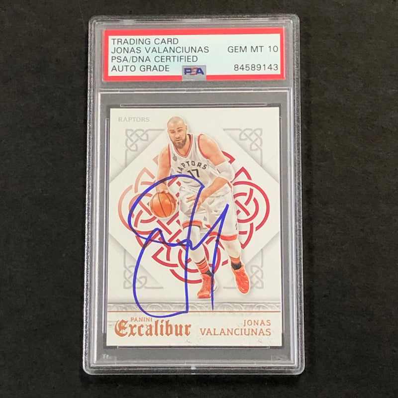 2015-16 PANINI EXCALIBUR #5 Jonas Valanciunas Signed Card AUTO 10 PSA Slabbed Toronto Raptors