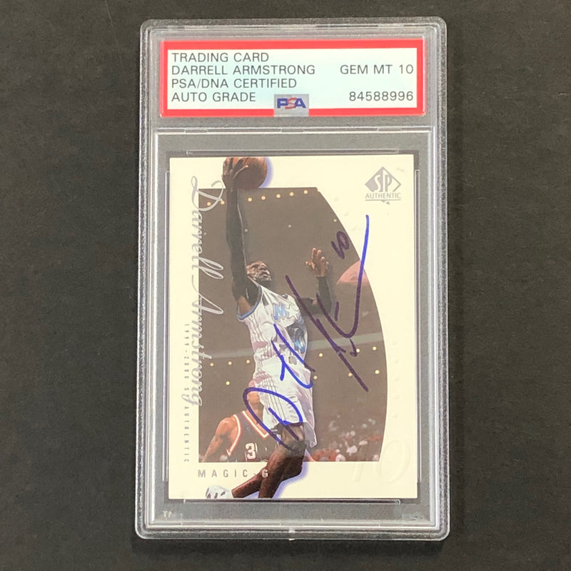 1999-00 SP Authentic #57 Darrell Armstrong Signed Card AUTO 10 PSA Slabbed Magic
