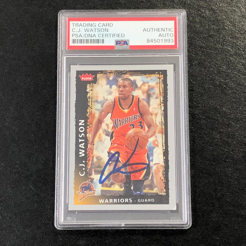 2008-09 Fleer #162 C.J. Watson Signed Card AUTO PSA Slabbed Warriors