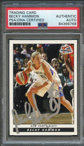 2006 WNBA #100 Becky Hammon Signed Card PSA Slabbed Auto