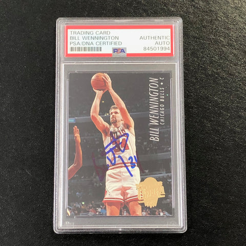 1994-95 Fleer Ultra #221 Bill Wennington  Signed Card AUTO PSA Slabbed Bulls