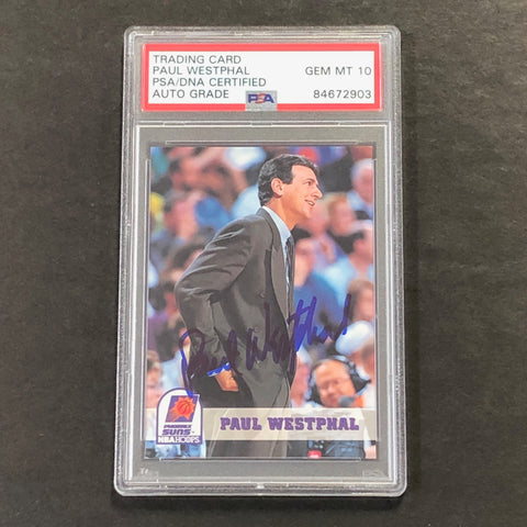 1993-94 Skybox #250 Paul Westphal Signed Card Auto Grade 10 PSA Slabbed Suns